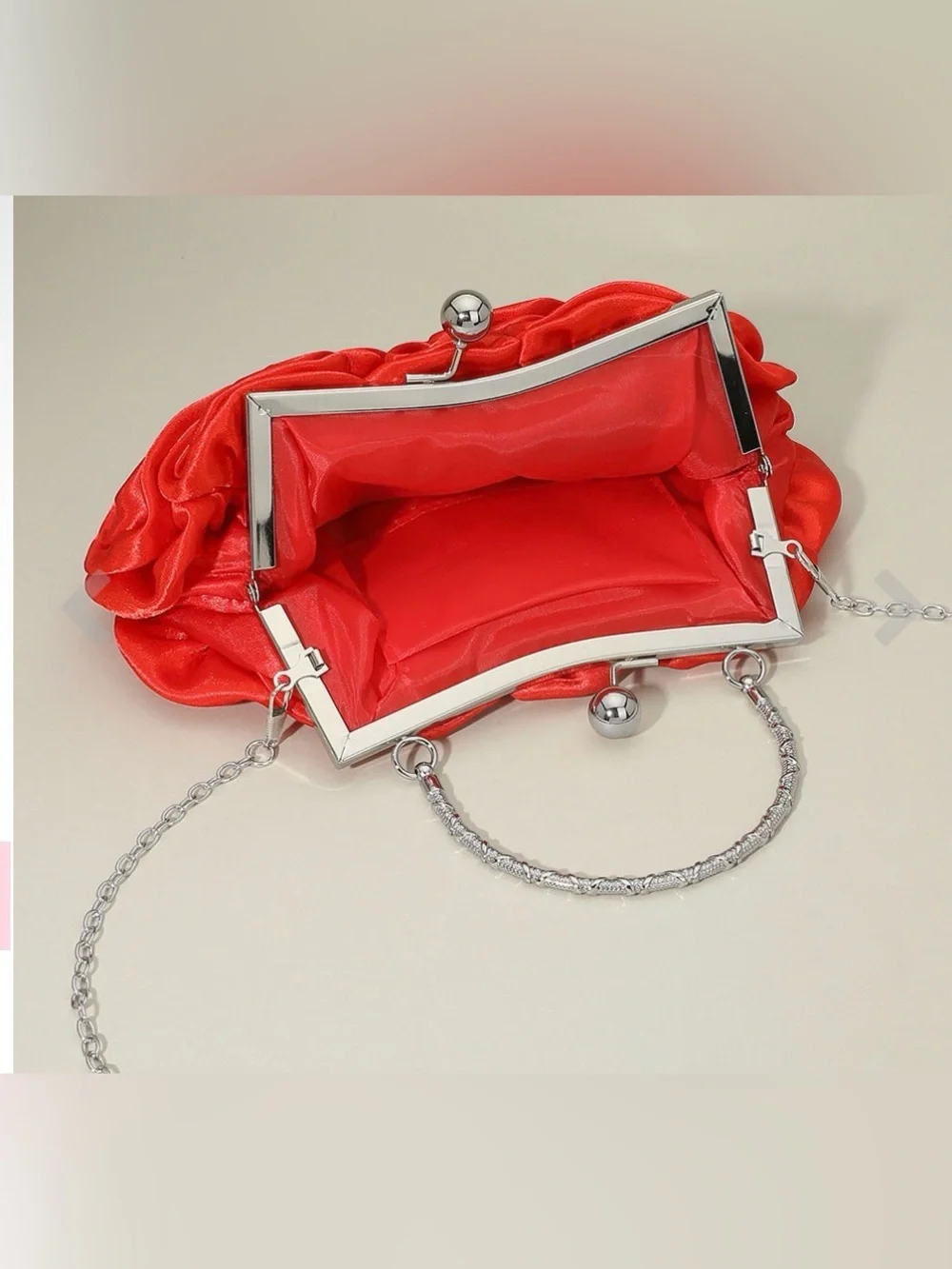 Pink Floral Elegant Rosette Handbag